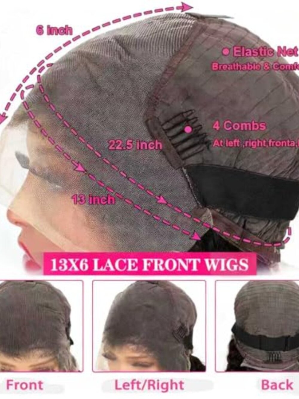 NEW 13x6 Deep Wave Lace Front Wigs Human Hair 30 Inch HD 220 Density Pre Plucked - Picture 2 of 7